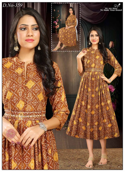 Best Online Anarkali Cotton Kurtis Suppliers in India | Ajmera Fashion  in Surat